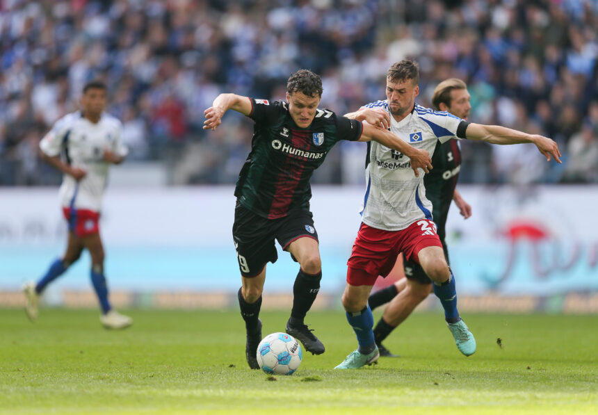 Der unter Merlin Polzin verbessert agierende HSV tritt am Freitag beim 1. FC Magdeburg an.