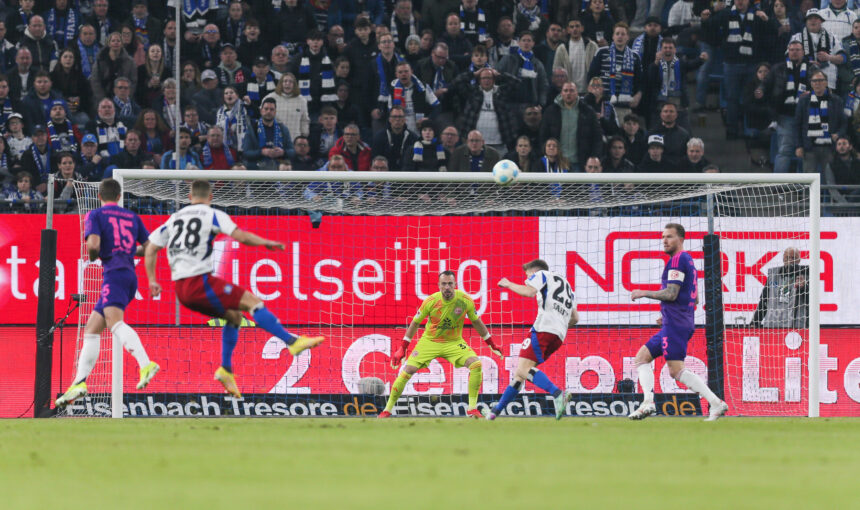 Miro Muheim traf gegen Fortuna Düsseldorf zum 1:0.